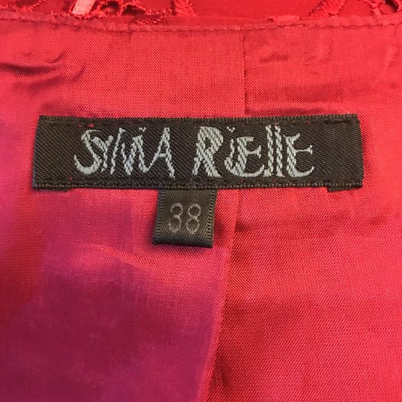 SYLVIA RIELLE Parisian Designer Red Lace Skirt - Picture 10 of 12